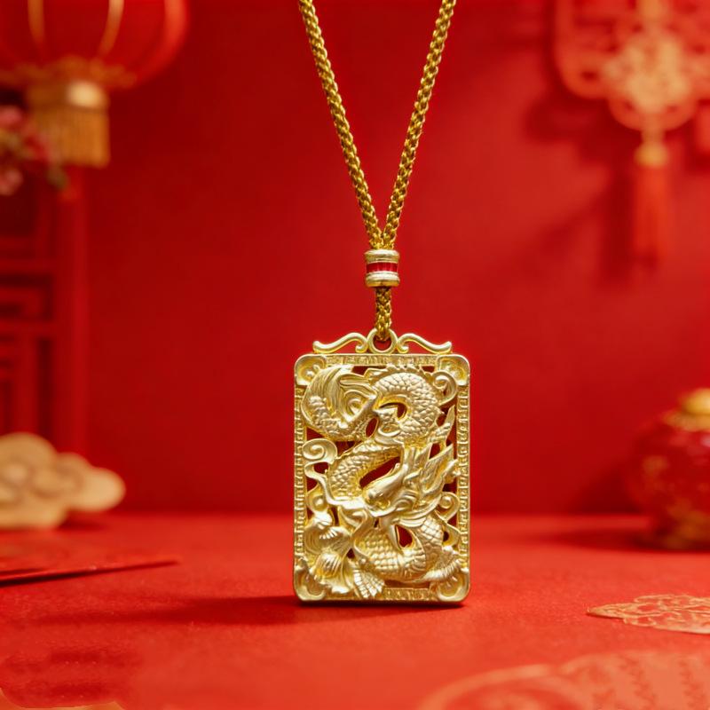 Dragon Pendant, Alloy Necklace, Gift, Hollow Necklace, Pendant Pendant, Metal Accessories, Decorative Feeling