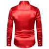 2023 Autumn Men's European Long Sleeve Shiny Casual Shirt