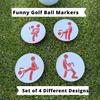 4Pcs/Set Golf Ball Markers Innovative Printed Pattern Wood Perfect Match Golf Position Marks