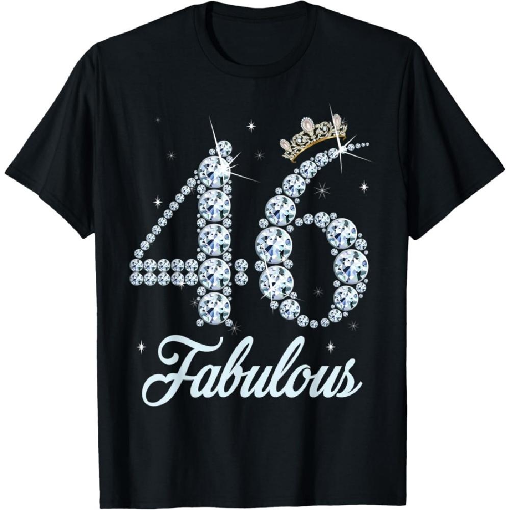 

46 Year Old Its My 46th Birthday Queen Diamond Heels Crown T-Shirt XXXXXL