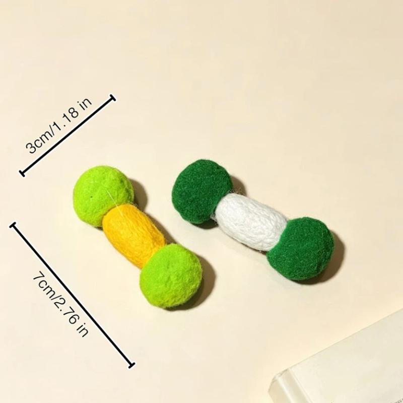 2Pcs Adorable Bite-Resistant Cat Chew Toys Paw-Friendly With Bells Cat Teaser Toy Soft Plush Teeth Cleaning Cat Toys Training