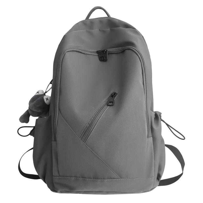 

Рюкзак школьной сумки сплошного цвета Унисекс для учащихся средней школы серый