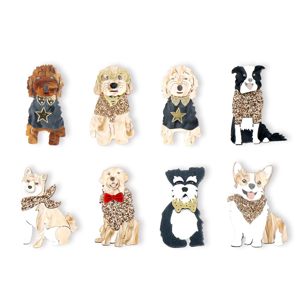 1ks Nový přírůstek Brož pes Corgi (Spínací špendlík) roztomilé Akrylové šperky řezané laserem Ručně vyráběné