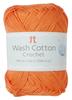 Washed Cotton Crochet 3842 Sets Yarn, Col. 140, Orange, 25g, Approx. 104m, 5-Ball Set,