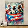 "Three Kings with Puerto Rican Flag Art" Patterned tapestry home decor, suitable for bedroom and living room, gift