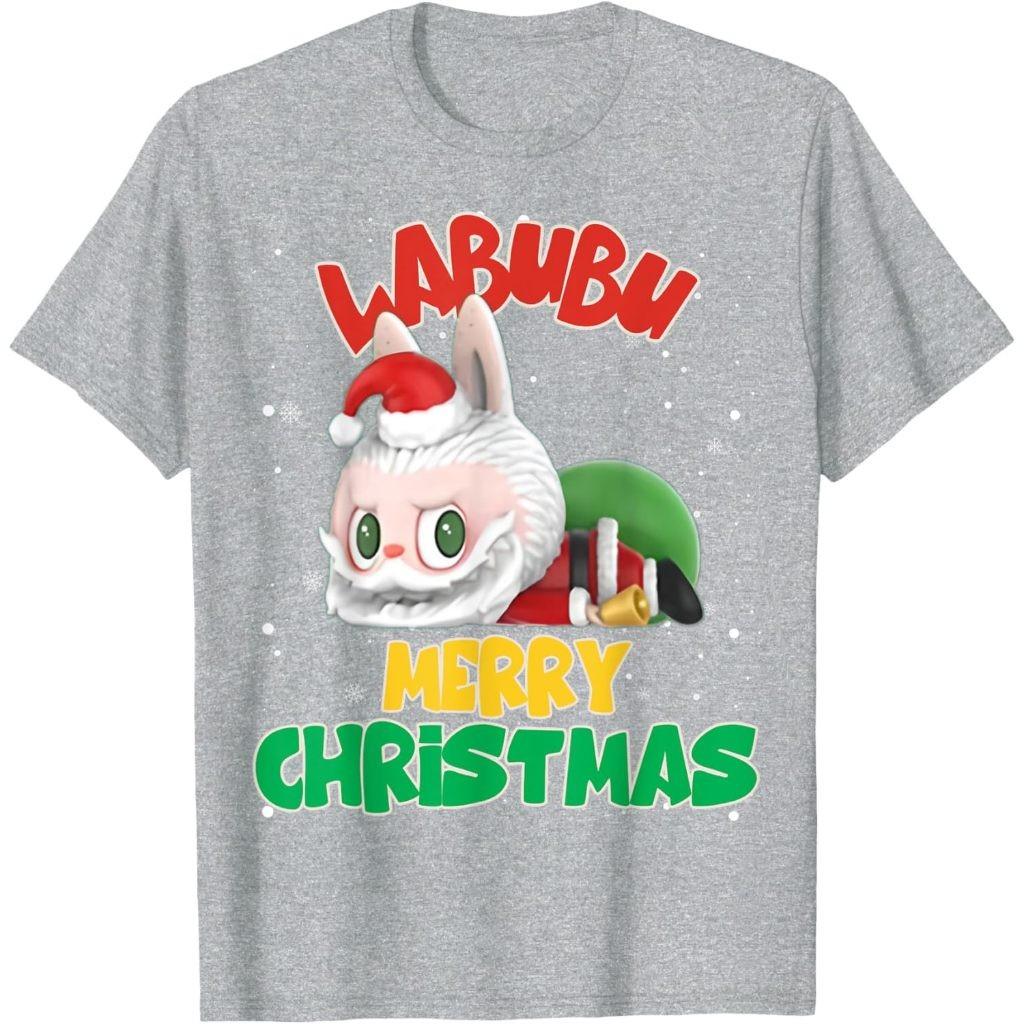 

Футболка Merry Chrismast Labubu Мода Женская Женская Современная Футболка Хлопок Короткий Рукав Топы 100