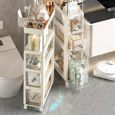 Toilet Storage Cabinet 1/2/3/4 Layers Bathroom Crevice Storage Cabinet Storage Cabinet Multilayer Bathroom Household Snack Cabinet