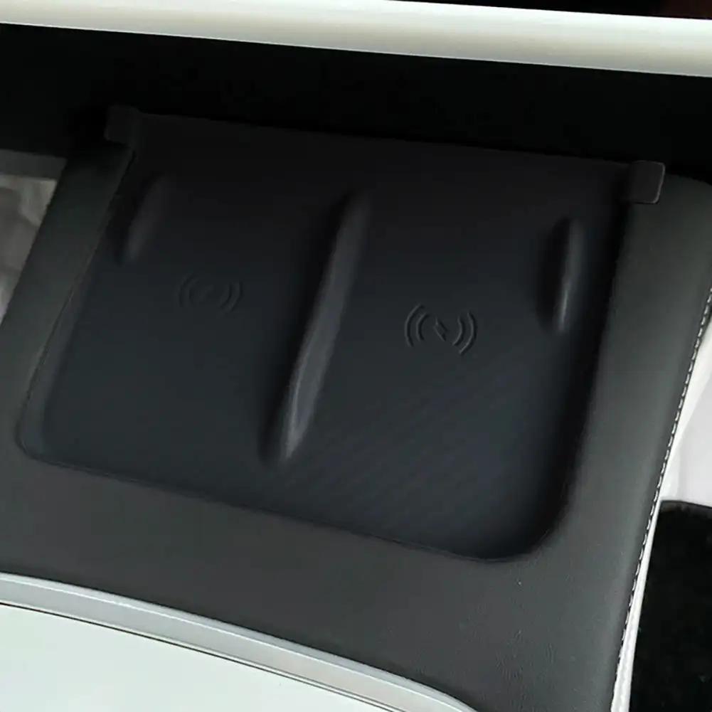 

Автомобильный силиконовый беспроводной зарядный противоскользящий коврик противоскользящая накладка центральный пульт управления держатель телефона защитные накладки чехол для Tesla Model 3 Y