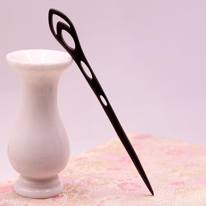 Fermaglio per capelli in sandalo verde classico ed ebano: Accessorio per Acconciatura Antica Cinese Regalo