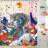 Thème Fantasy Médiévale Dragon Violet Rideau de Douche Animaux Magiques Tissu Polyester Rideau de Bain Pour Décoration de Salle de Bain Avec Crochets