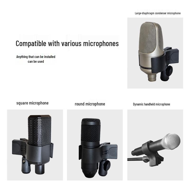 Large Articulated Floor Stand with Universal Mic Clip for Live Streaming