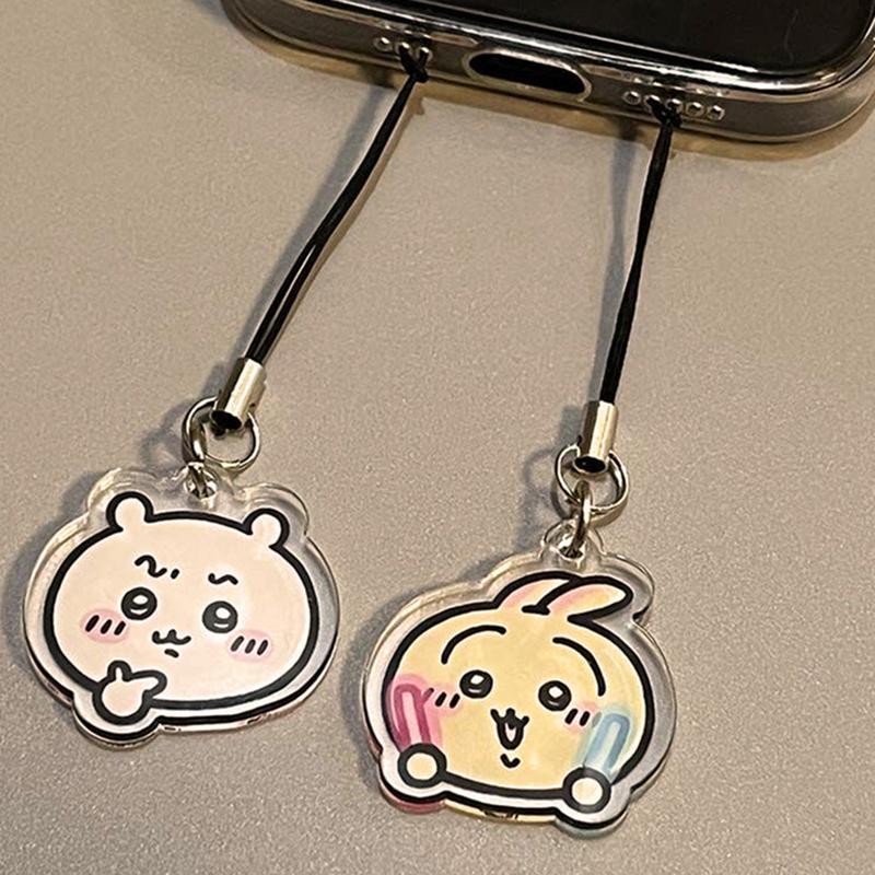 Anime Figure Keychain Mobile Phone Pendant Couple Lanyard Pendant Keychains Cell Accessories Bag Pendant Gifts