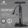 WEST BIKING Bicycle Floor Pump 160PSI High Pressure Pump With Gauge Foldable Pedal Mountain Road Cycling Motorcycle Ball Pump