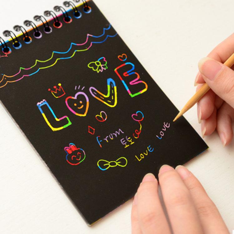 Kids' DIY Scratch Art Book: Creative Colorful Doodle & Drawing Book for Kindergarten