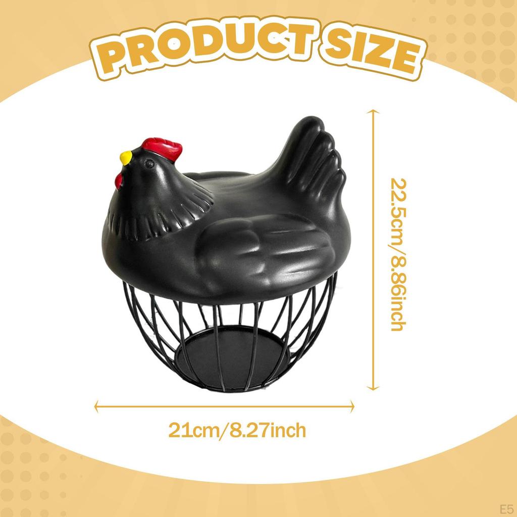 Cesto per la Raccolta delle Uova con Disegno di Gallina Cucina