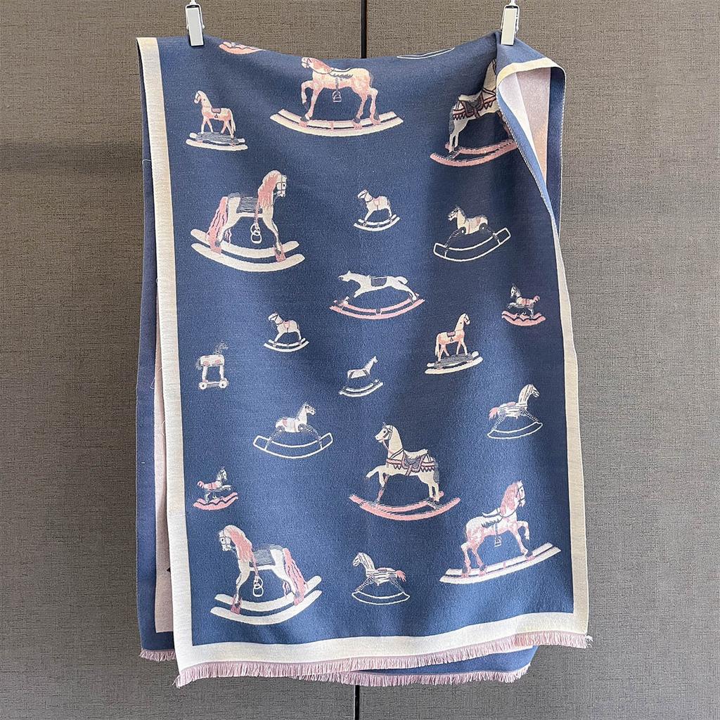 Women Cashmere Scarf New Fashion Horse Print Scarves Blanket Bufanda Poncho Echarpe Pashmina Female Luxury Retro Shawl Wrap