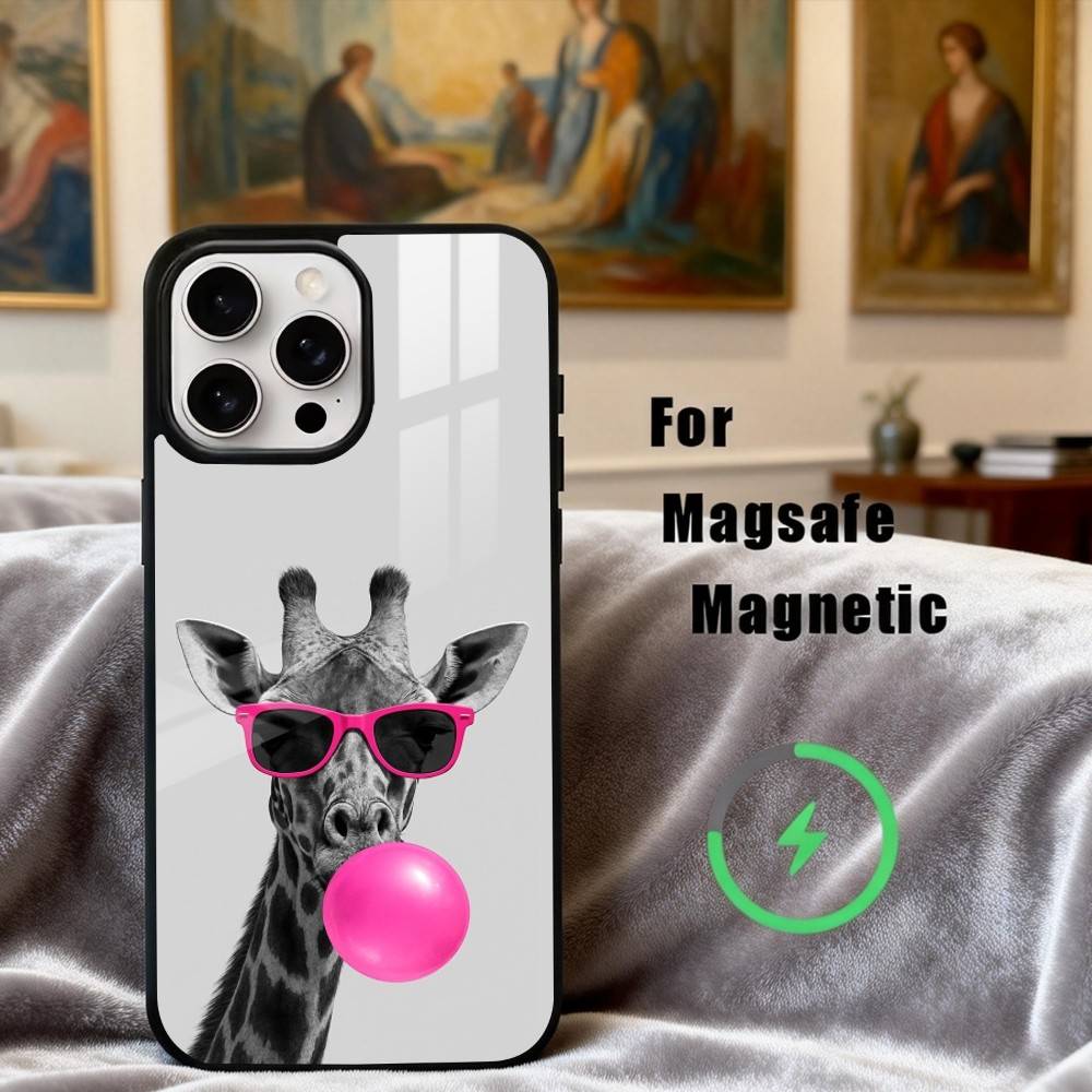 Towering Giraffe Art Phone Case For iPhone17,16,15,14,13,12,11 Plus,Pro Max Magnetic For Magsafe Wireless Charging