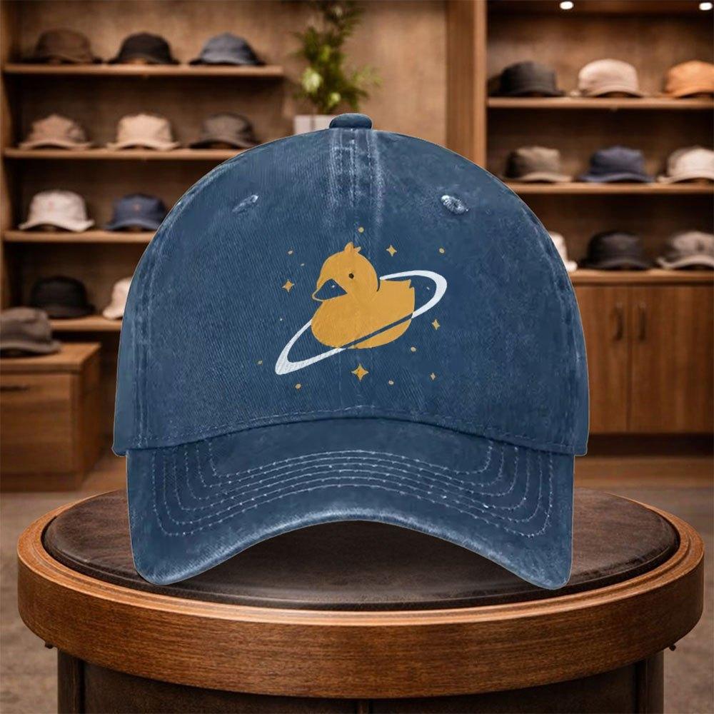 Mens Cosmic Little Duck Planet Baseball Cap Outdoor Fashion Adjustable Casual Hat Urban Style Lightweight Fashionable Duckb