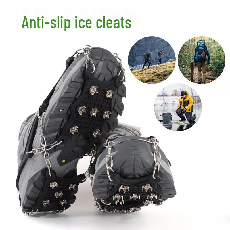 Outdoor Snow Mountain Crampons: Anti-Slip Stainless Steel, Wear-Resistant, 8/12/18/19-Tooth Options