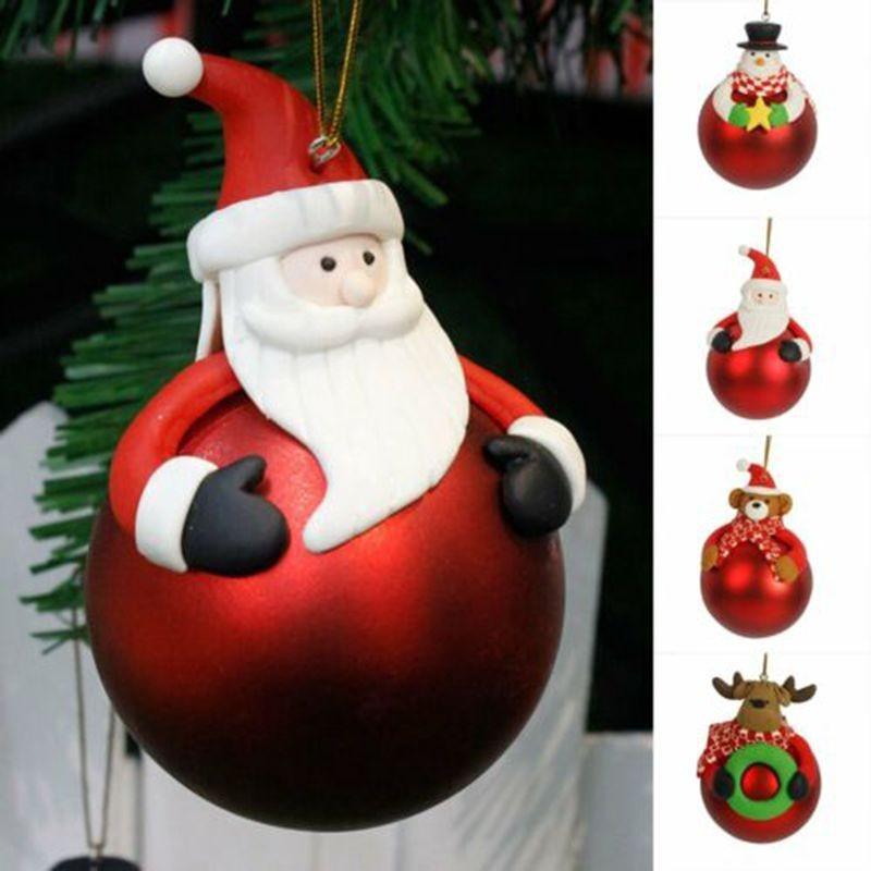 Versatile Christmas Tree Hanging Bear Santa Claus Snowman Ball Decor Ornament For A Magical Holiday Ambiance