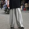 Pantaloni da jogging da donna Pantaloni sportivi da uomo Pantaloni da lanterna Gamba larga Allentati Cavallo profondo Vita elastica Lunghezza alla caviglia Tasche in tinta unita Pantaloni lunghi unisex