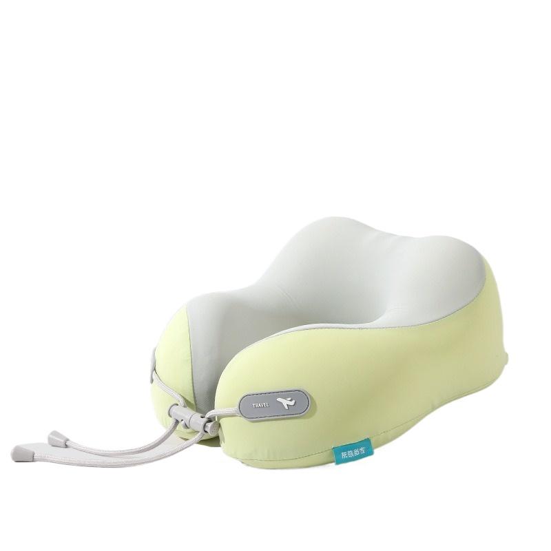 

Подушка для шеи в путешествии Подушка из пены с памятью для самолета, автомобиля, офиса Поддерживающий шейный валик для шейного отдела позвоночника со съемной стирающейся наволочкой зелёный