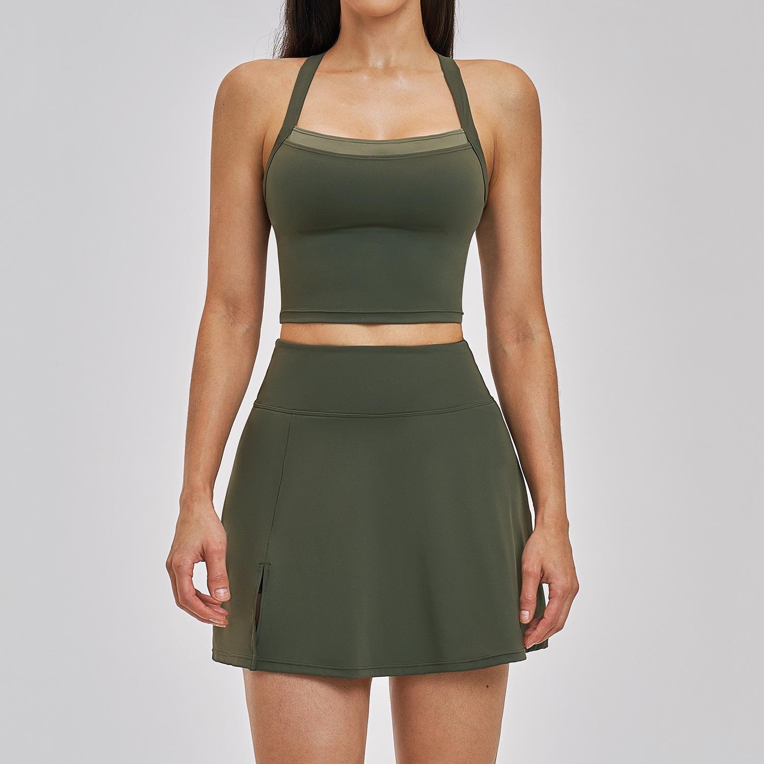 European & American Cross Back Yoga & Tennis Quick-Dry Sports Set