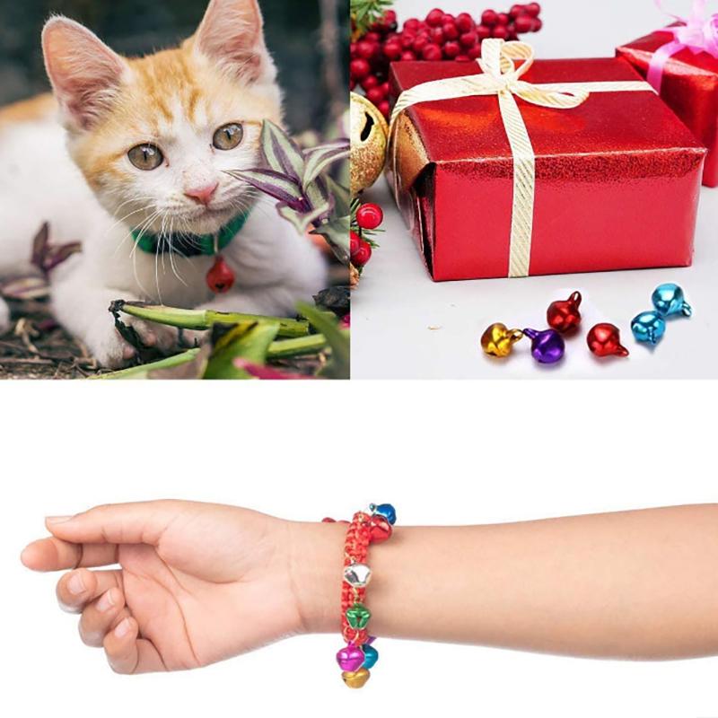 WTEMPO Festival Decorations Christmas Bells and Sleigh Bells Boxed Christmas Metal Colored Bells Keychains Decor Bells Round Bells