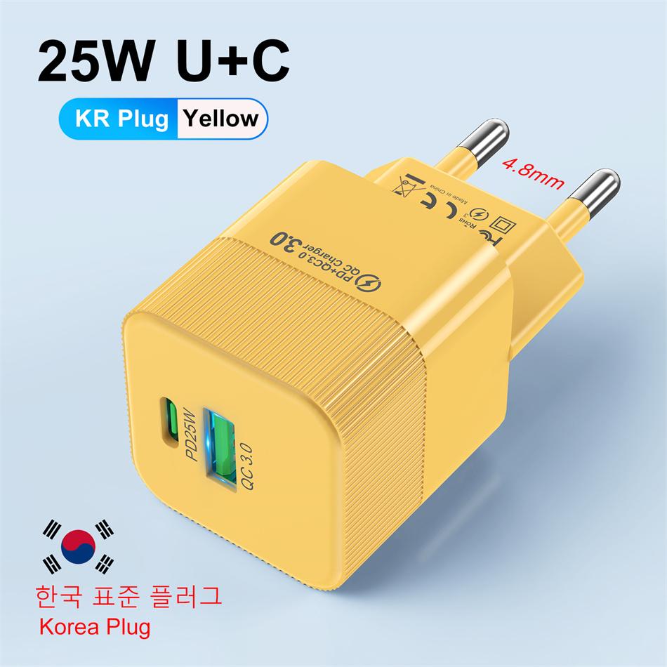 Plug PD 25W USB C Charger Tablet Laptop Fast Charger Support Type C Quick Charger Adapter For iPhone Samsung