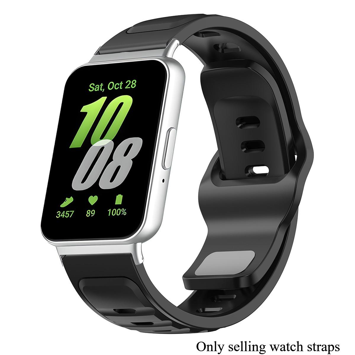 

Sport Silicone Strap for Samsung Galaxy Fit 3 Two Tone Silicone Strap for Samsung Galaxy Fit3 Replaceable Watchband Accessories for Galaxy Fit 3
