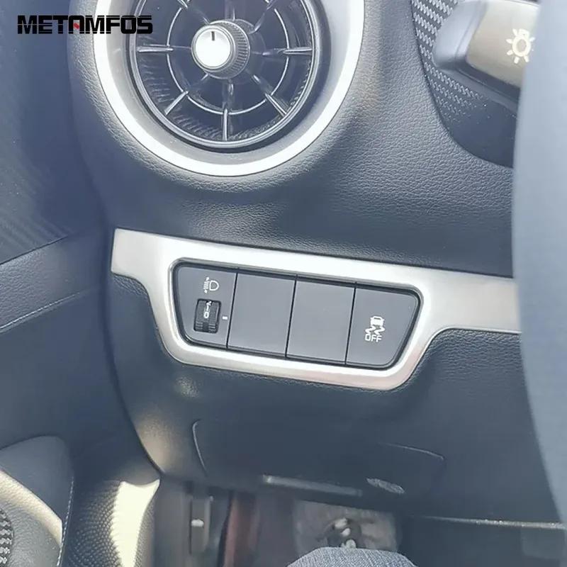 For Kia Forte Cerato - 2024 k3 - Carbon Fiber Head Light Lamp Adjustment Switch Cover Trim Interior Accessories