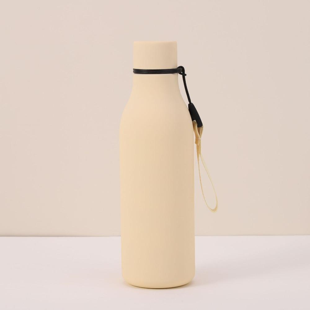 550ml Wasserflasche 304 Edelstahl Vakuumisoliert Thermoskanne Gummilackoberfläche Outdoor Sportflasche Mit Lanyard