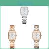 Ladies Square Shell Dial Watch With Quartz Movement For Casual Couples