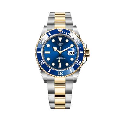 MRZUI Pasek ze stali nierdzewnej ostateczny klasyczny Submariner Date popularna data świecąca tarcza Zegarek męski, zegarek, wodoodporny, zegarek na rękę, kwarcowy,