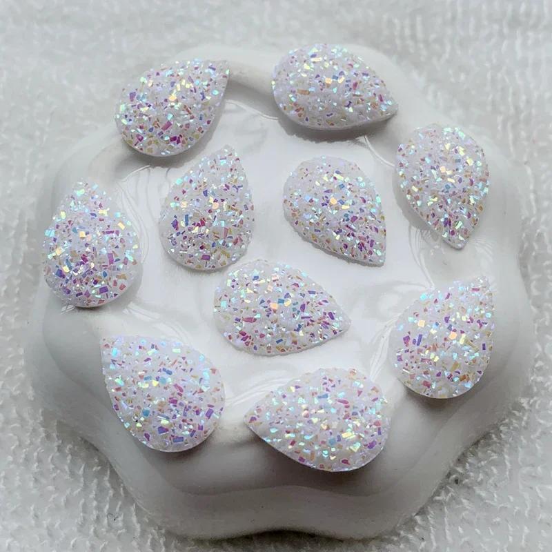 20pcs 11.5*17mm Natural ore Style Flat back Resin Rhinestones Cabochons For Bracelet Earrings accessories -HA77