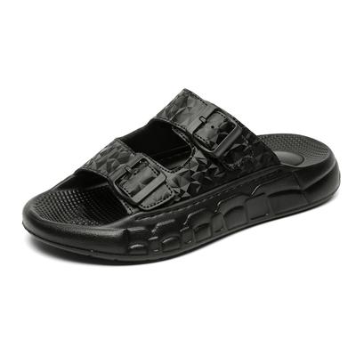 Tongs Homme Été à Double Boucle Décontractées à Enfiler Sandales Slides Homme Semelle Épaisse 3,5 cm Chaussures Douces Confortables