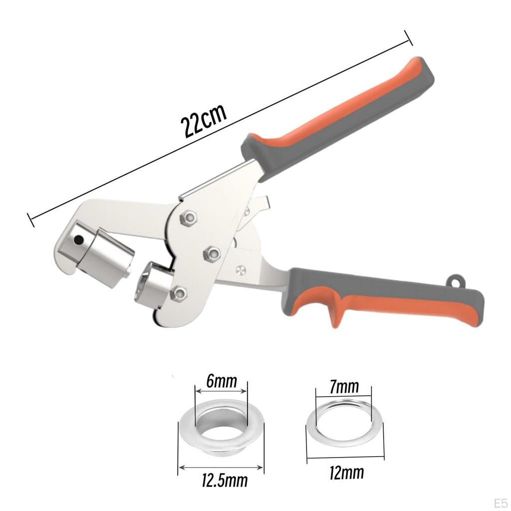 Grommets Hole Punch Plier Set Grommet Press Kit Anti Skid Portable with 6mm for DIY Craft