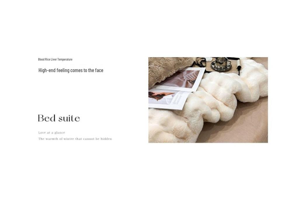 2025 Winter Coral Velvet Bedding Set: Plush Imitation Rabbit Fur Duvet, Fitted Sheet, Bed Sheet, Thickened for Warmth