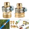 1 Pair 5/8 Inch Garden Brass Mender End Repair Kit Solid Hose Adapter Sprayers Nozzle with