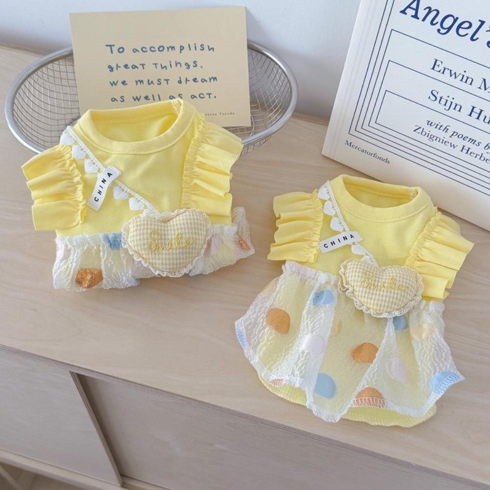 Summer Pet Dog Dress Sweet Corgi Teddy Clothes Cute Dog Skirt  Pet Supplies