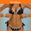 Women Nylon Bikini Set With Tieside Design For Swimming And Beachwear
