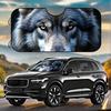 1Pcs Wolf Shield Pattern Windshield Sunshade UV Rays Heat Blocker Keeps Vehicle Cool Unique Design Fit Sedans SUVs Trucks RVs