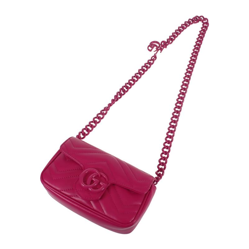 Gucci 699757 Shoulder Bag Fusha Pink Leather Women