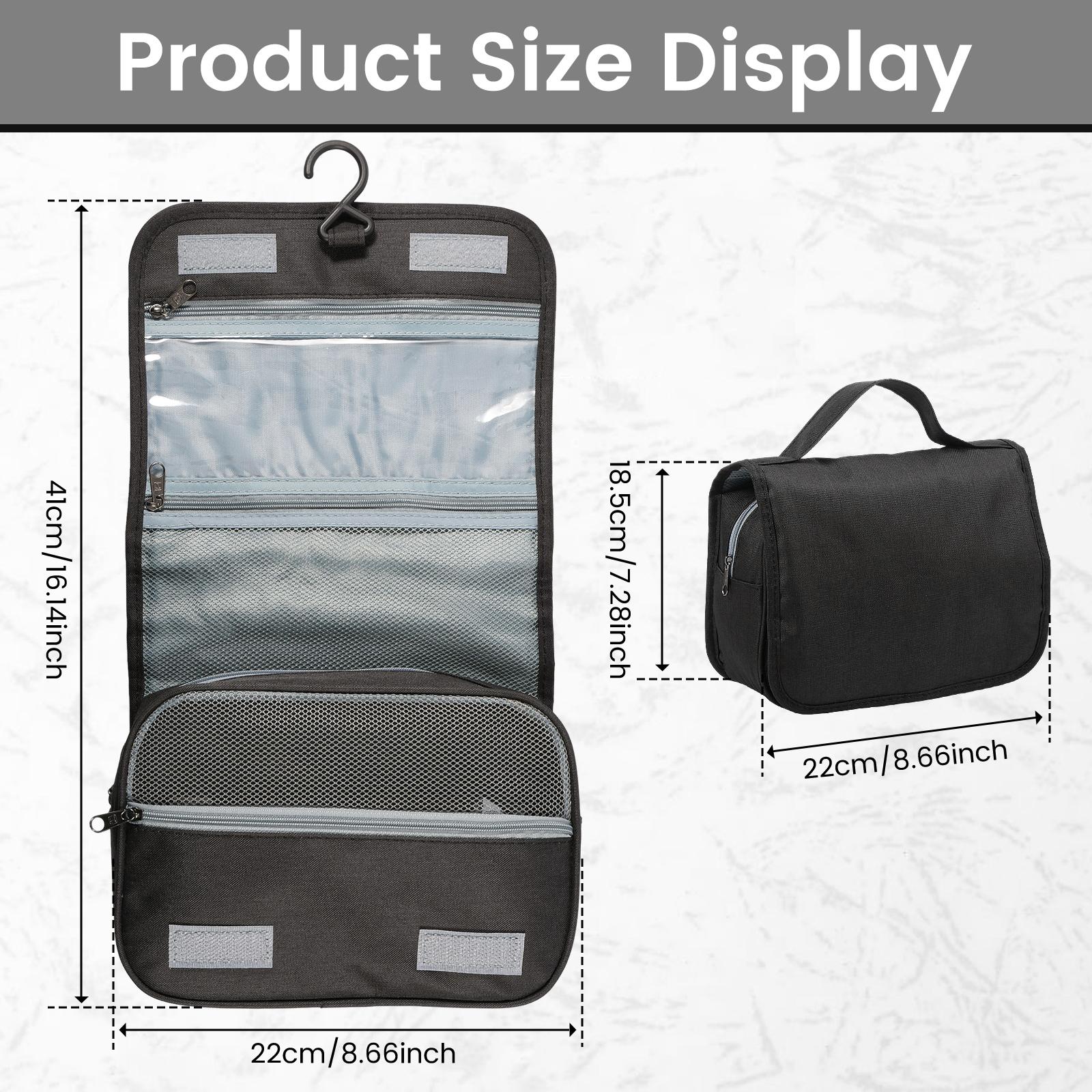 

Foldable Hanging Travel Bag Polyester Portable Toiletry Washbag with Hanging Hook Waterproof Cosmetic Bag for Bathroom Storage 1Pc чёрный