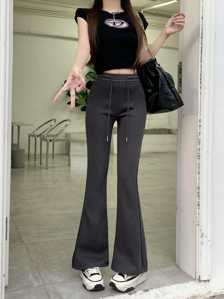 Hua Cotton Blend Micro-Flare High Waist Slimming Sweatpants for Women - 2025 Autumn Collection