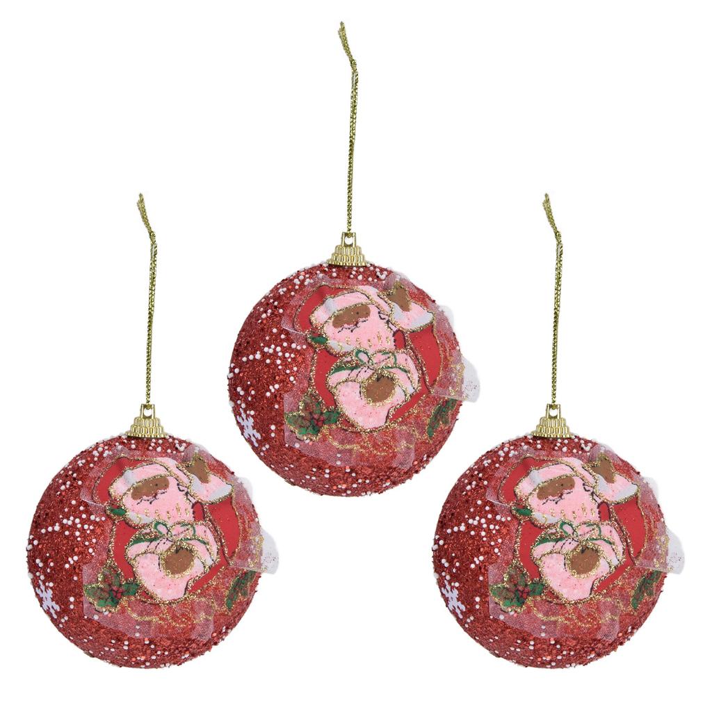 3PCS Christmas Ball Foam Hanging Christmas Tree Ornament for Festival Party Decoration