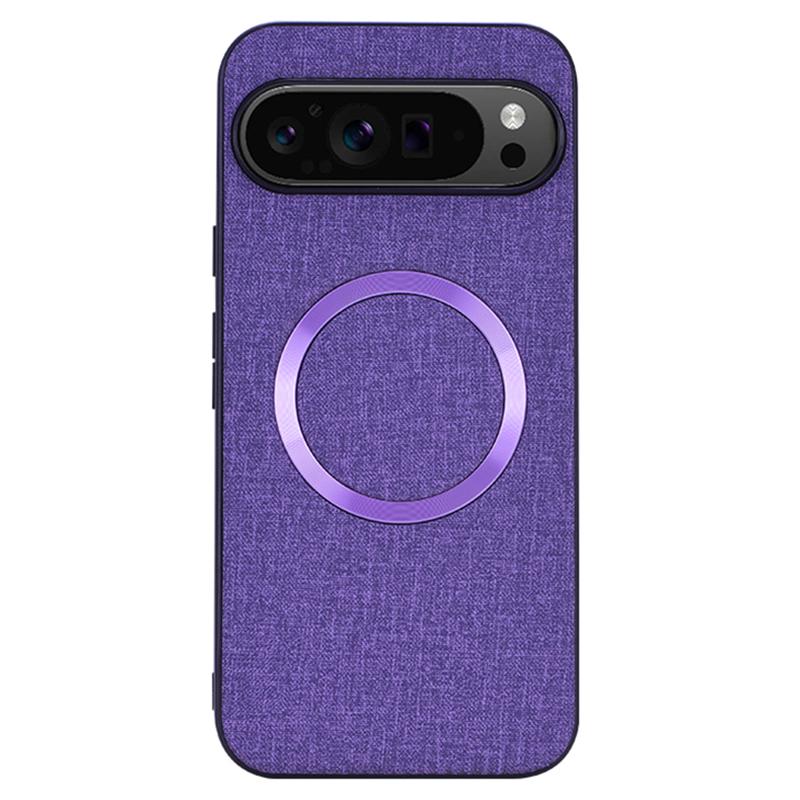 

Чехол для Google Pixel 9/Pixel 9 Pro Мягкий ТПУ Текстура ткани Магнитная накладка на телефон Purple
