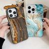 Gold Granite Marble Pattern Shockproof Phone Case for iPhone 17 Air 16 16E 15 Pro Max 14 Plus 13 Mini 12 Back Cover Anti Fall Fu