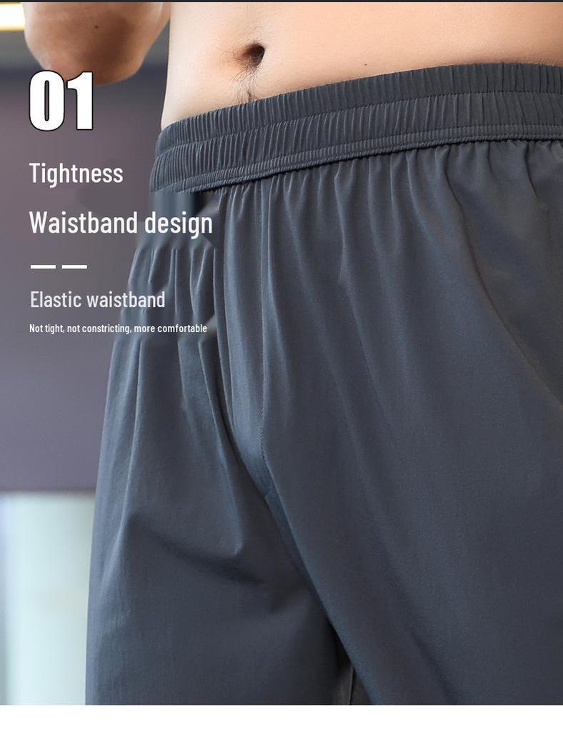 Men's Lightweight Quick-Dry Running Fitness Pants - Straight-Leg Micro-Elastic Spring Style