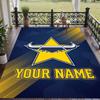 Custom Text Printed Rug North Queensland Cowboys Non Slip Floor Carpet For Home Room Decor